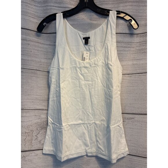 NWT J. Crew White Tank Top Size M - Picture 1 of 3